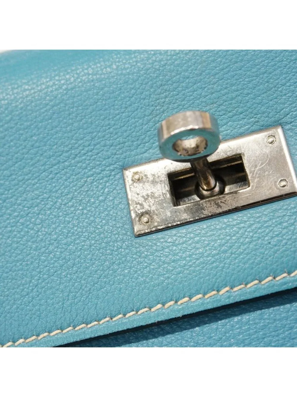 Hermes Backpack Kelly a Dos GM Ardennes Blue Jean Silver